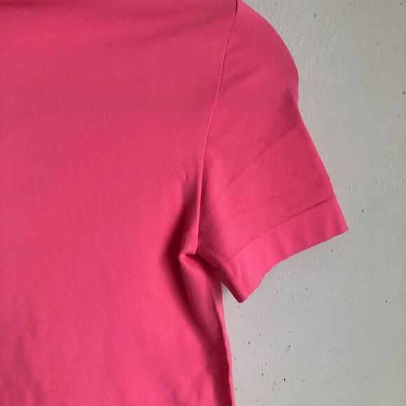Revolve HELMUT LANG Pink Stretch Jersey Crew Neck Fitted T-shirt XS/S Y2K - Picture 9 of 12